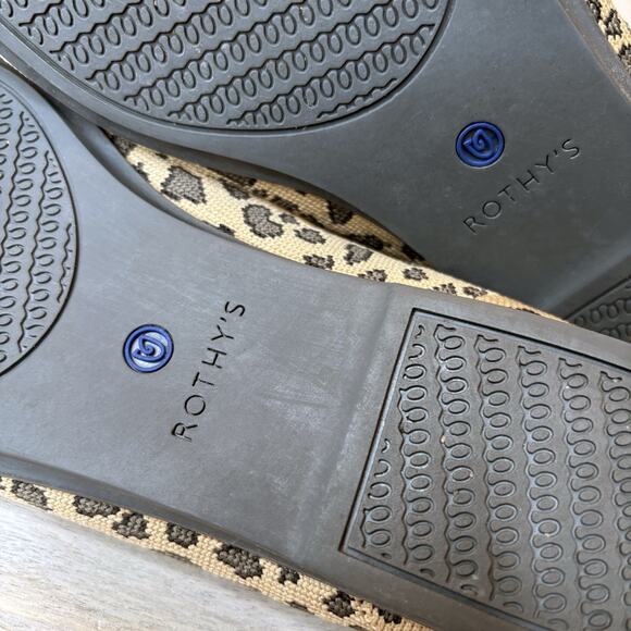 Rothy’s Leopard Print Rounded Toe Red Stripe Slip-On Ballet Flats US Size 6 M - Picture 7 of 11